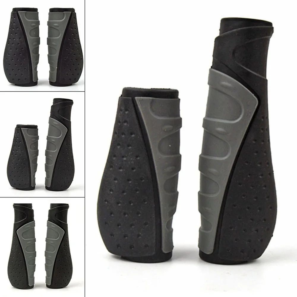 Ergonomic Anti-Slip Rubber Mountain Bike Grips - Short/Long MTB Handle Grips for Comfort & Control