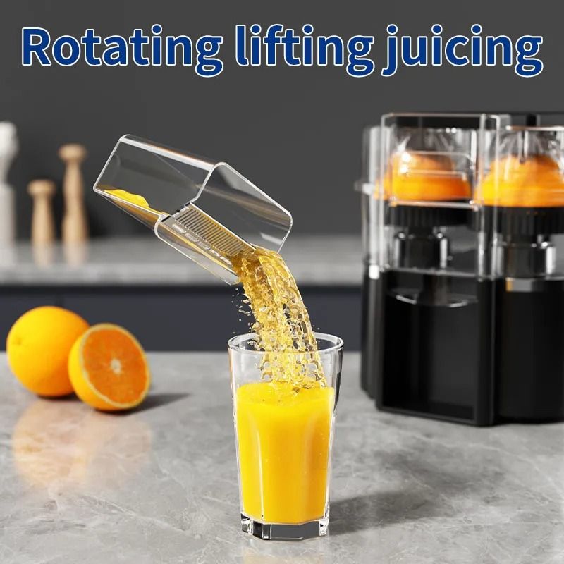 Dual Head Electric Citrus Juicer Machine with Power Cord and Cleaning Brush