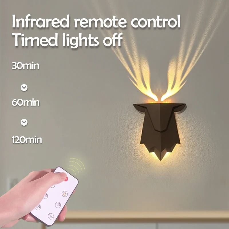 Rechargeable Deer Shadow Night Lamp with Adjustable Brightness