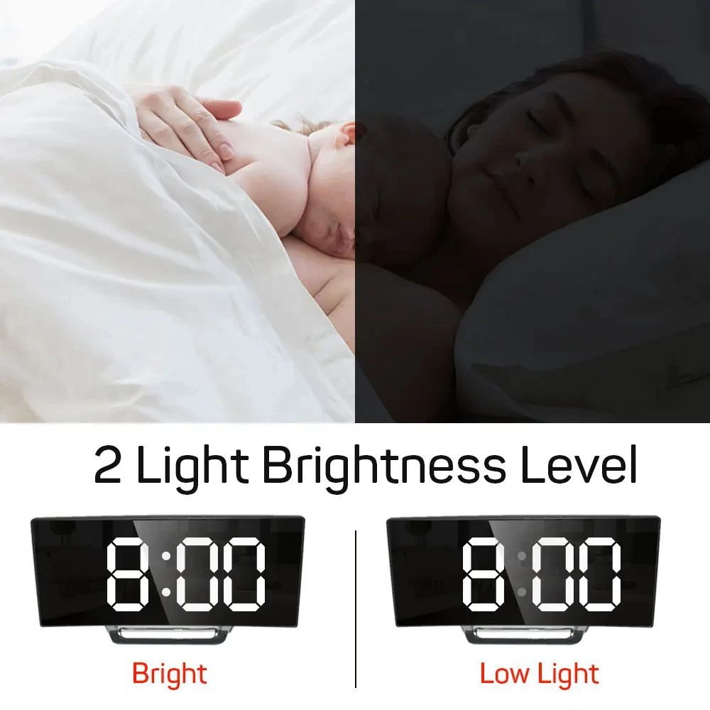 Smart LED Digital Alarm Clock with Temperature Display and Nightlight