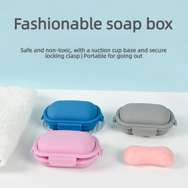 Portable Travel Soap Box with Lid Leakproof Drainage Case for Business Trips
