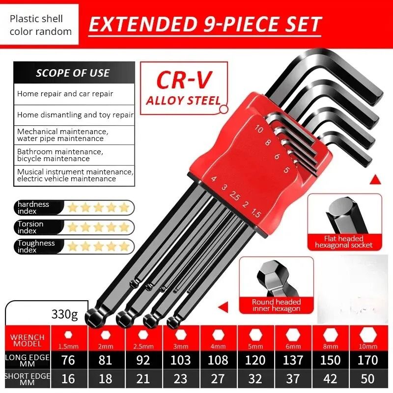 High Strength Hex Wrench Set Kimihide Spanner Hex Screwdriver Tool
