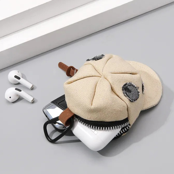 Creative Hat Shape Coin Purse Keychain Mini Wallet Earbud Case