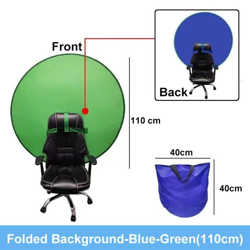 Studio Chair Chromakey Backdrop | High-Fidelity Green & Blue Screen Photography Kit