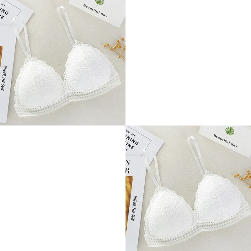 Womens Lace Bralette Bra Wirefree Deep V Lace Bra Soft Padded Triangle Cup Bralette