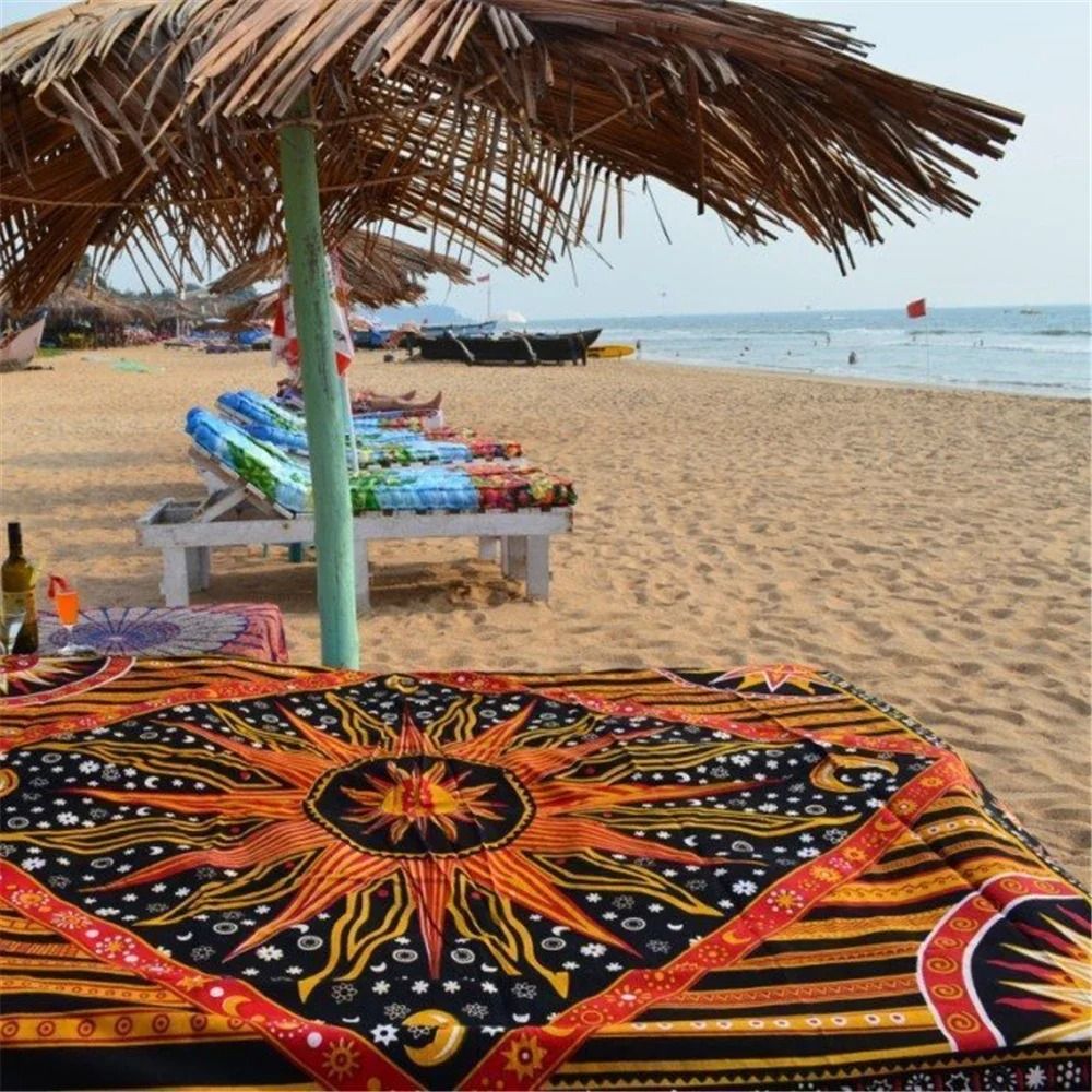 Indian Tarot Mandala Tapestry | Bohemian Divination Aesthetic Wall Hanging