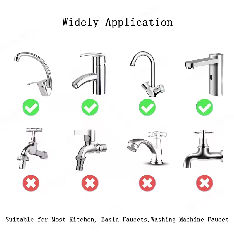 Swivel Kitchen Faucet Extender Stainless Steel, Universal Splashproof Dual Mode Sink Attachment with Adapter