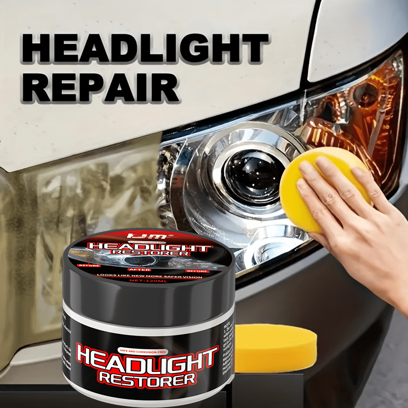 Professional Car Headlight Restoration Kit, Remove Yellowing, Oxidation & Defogging for Crystal-Clear Lights