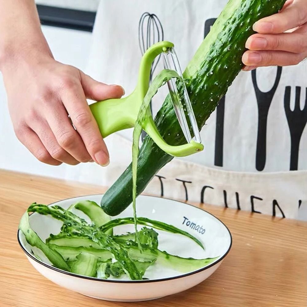 Wide-Mouth Stainless Steel Peeler – Professional Cabbage Grater & Salad Slicer