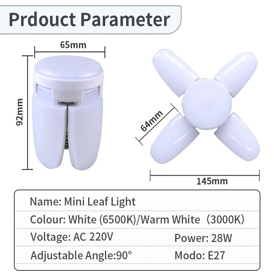 High-Power E27 Foldable Fan-Shape LED Bulb