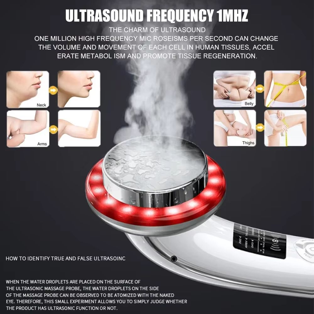 6-in-1 EMS Body and Facial Massager – Cavitation Slimming, Infrared Therapy & Ultrasound Skin Tightening Device