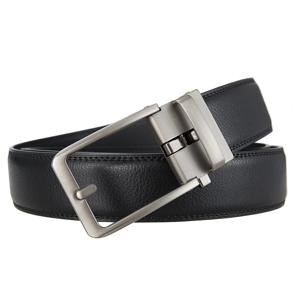 Automatic Buckle Genuine Leather Mens Waist Belt