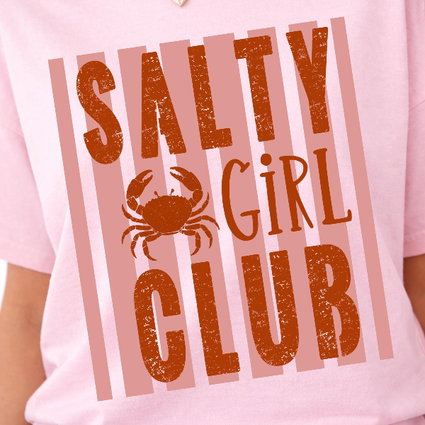 Salty Girl Club Shirt Beach Graphic Tee Summer Coastal Vibes Cute Outfit