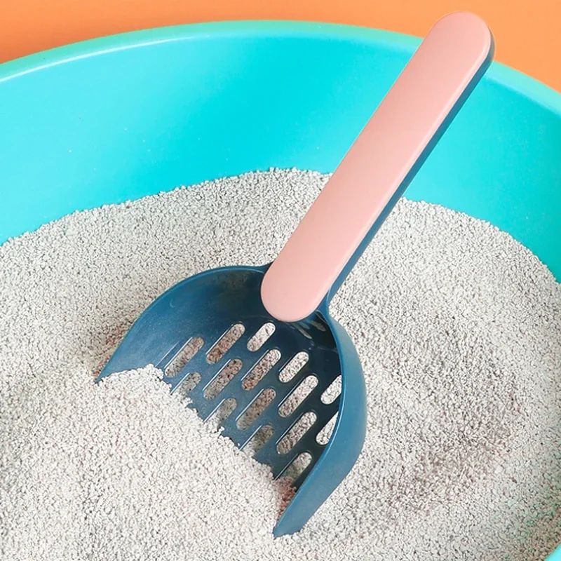 Self-Cleaning Cat Litter Scoop with Base – Durable Plastic Litter Shovel for Easy Kitten Toilet Cleaning
