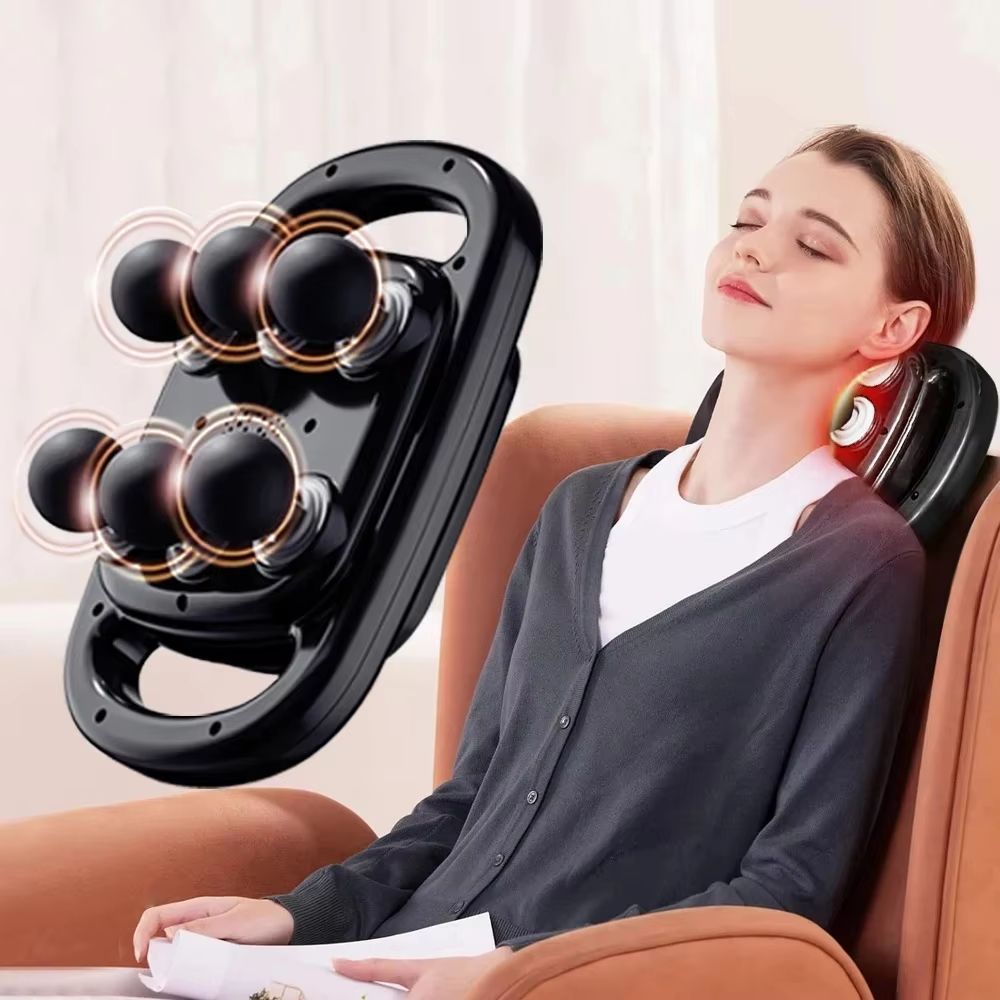 Deep Tissue Percussion Massage Gun 6 Head, Full Body Muscle Relief, Neck Cervical Spine Pain Relief