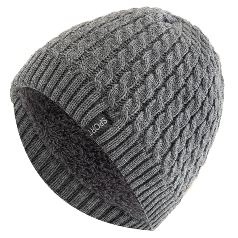 Fashion Autumn And Winter Beanie, Unisex Sports Label Knitted Hat, Add Fur Lined Warm Winter Cap, Hats For Woman