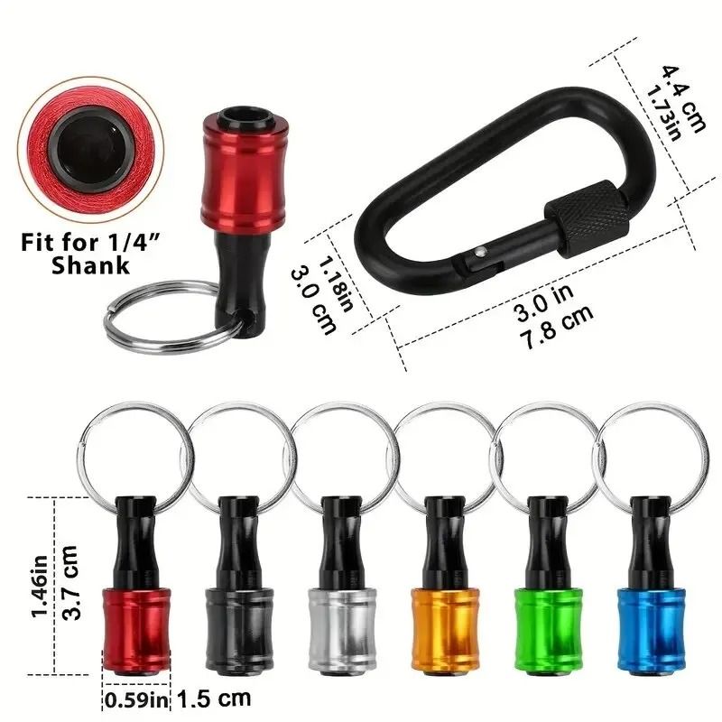 Quick Change Hex Shank Screwdriver Bit Holder Set Push to Unlock Aluminum Alloy 12 Piece Extension Bars