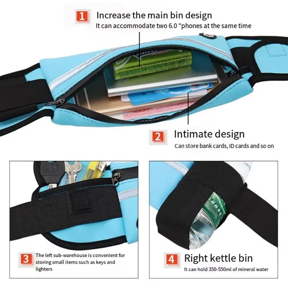 Waterproof Durable Running Waist Bag, Sports Fanny Pack for Gym, Cycling Belt Bag