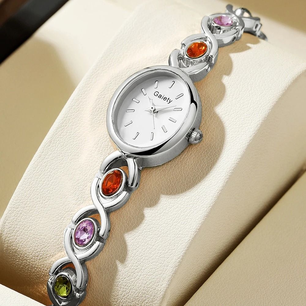 Ladies Retro Oval Rhinestone Luxury Quartz Watch