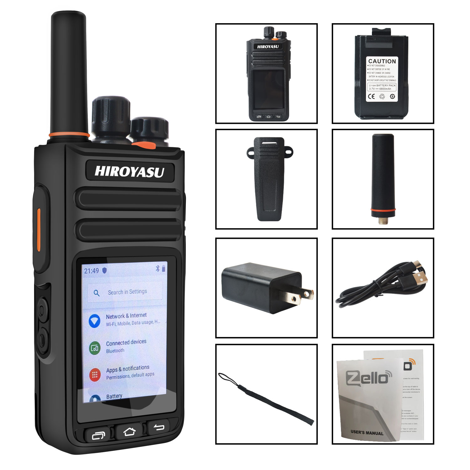 HI-B8 LTE Zello PoC Walkie Talkie with GPS and Android, Touch Screen