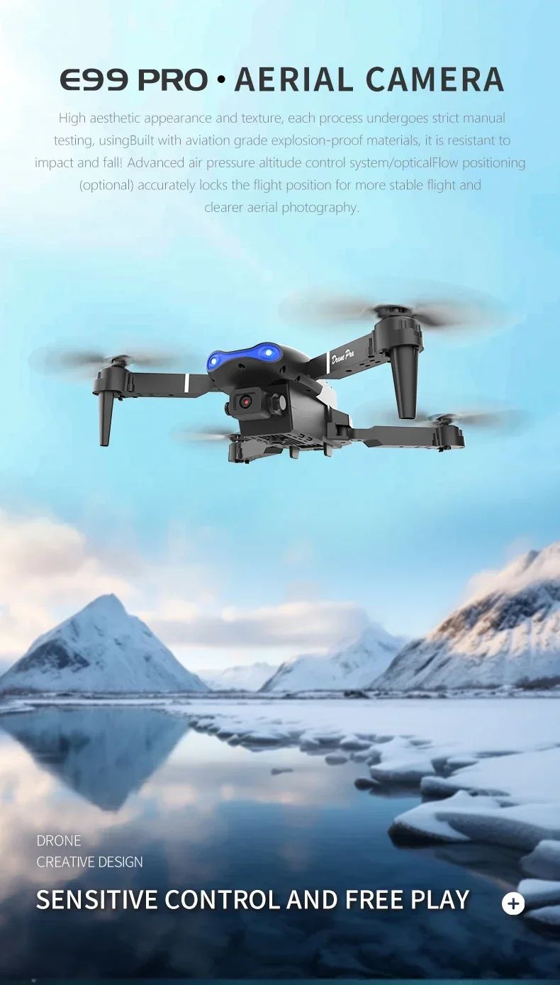 E99Pro 4K WiFi FPV Foldable RC Drone with HD Camera