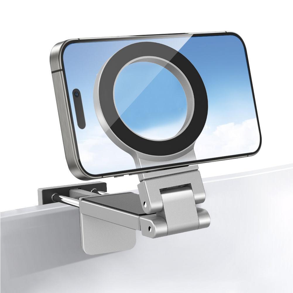 Universal Magnetic Phone Holder, Portable Flexible Rotation Bracket, Adjustable Mount for Airplane, Travel, and Desk