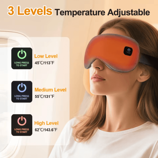 DreamEase Pro USB Heated Eye Mask with 3-Mode Massage