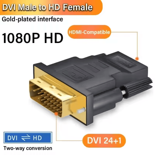 1080P DVI to HDMI Bi-Directional Adapter Cable (DVI 24+1 Male to HDMI Female)