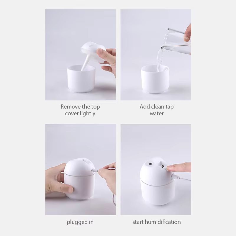 GlowMist Mini Aroma Diffuser Humidifier with LED Night Light