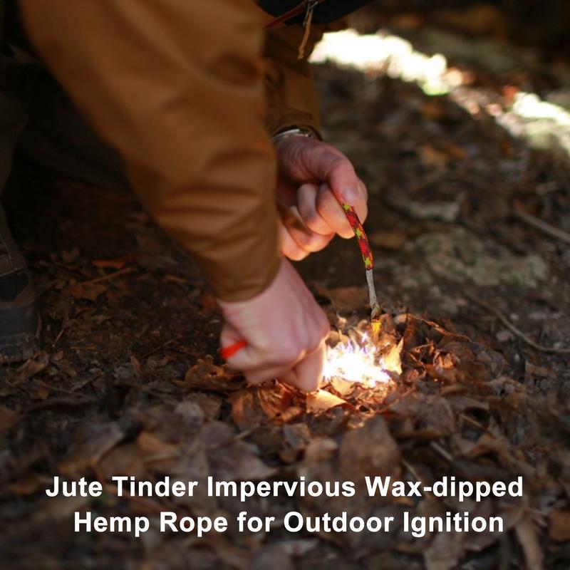 Wax Dipped Tinder Rope Ultimate Camping Fire Starter & Survival Fire Rope