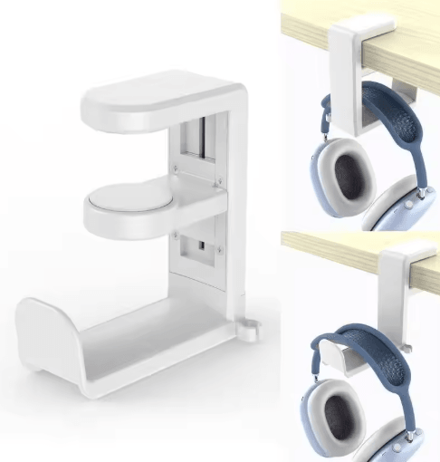 Premium No-Punch Headphone & Accessory Holder Clip-On Table Hook Storage Organizer