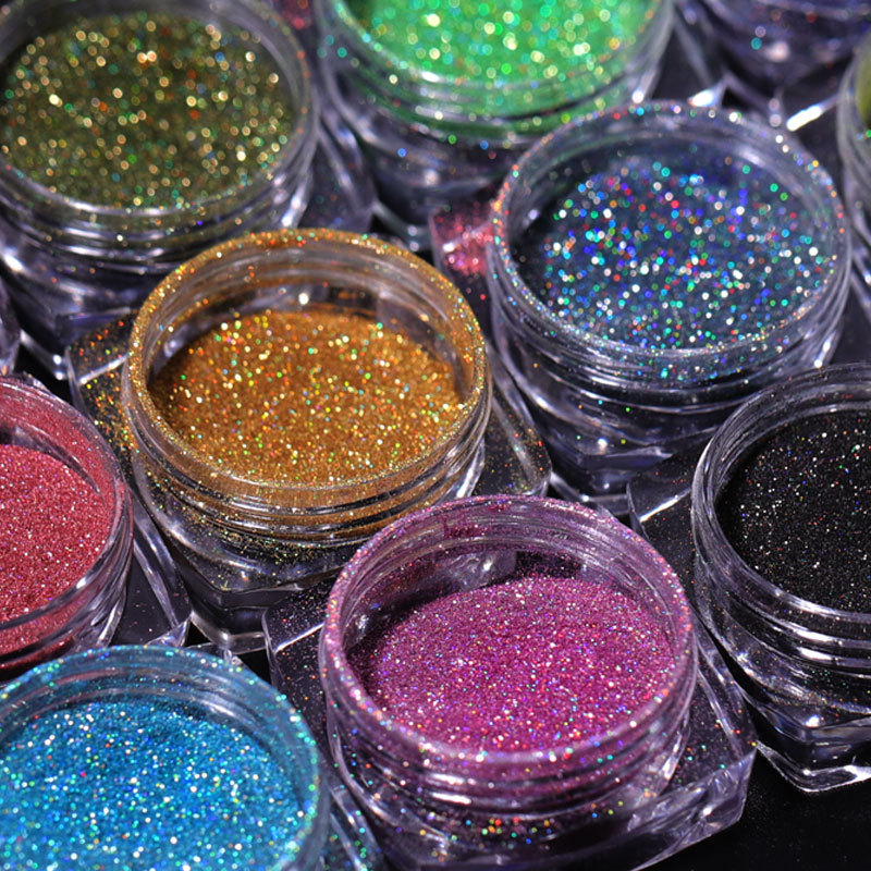 Holographic Unicorn Rainbow Nail Powder Super Shiny DIY Mirror Manicure Glitter