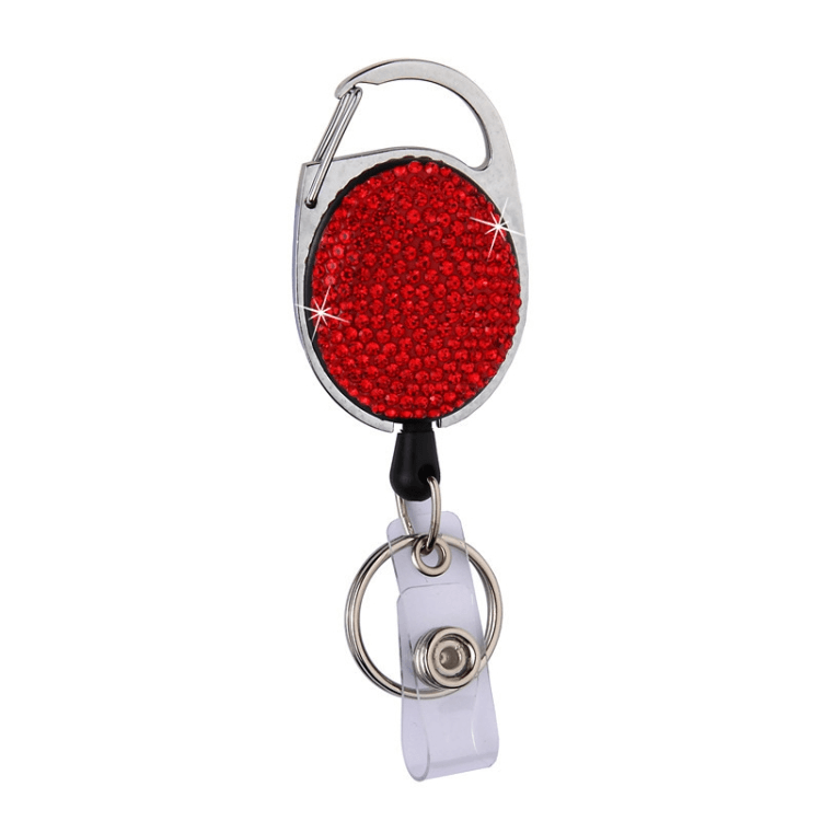 Retractable Badge Reel Keychain with Ceramic Clay Design, Durable ID Holder Clip