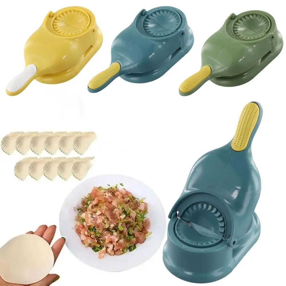 2-in-1 dumpling maker Press & dumpling wrapper maker Tool, Food-Grade Plastic, Fast Fold-and-Seal Mold