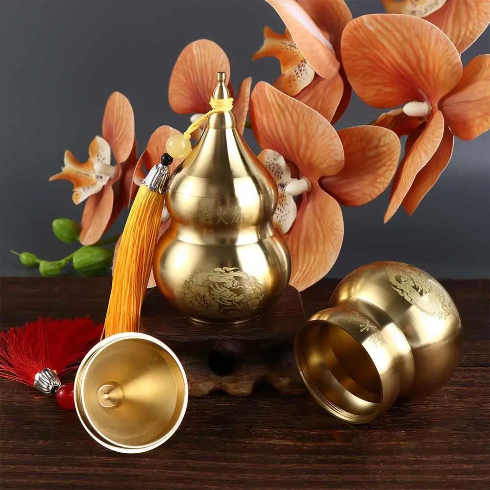 Brass Feng Shui Wu Lou Gourd Statue