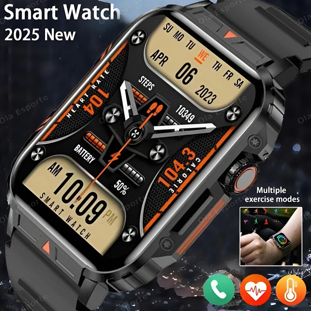 Outdoor Military Bluetooth Smart Watch Heart Rate SpO2 Fitness Tracker