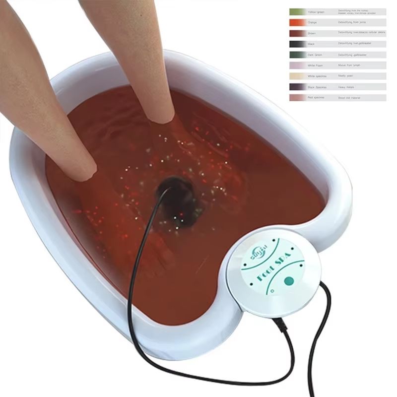 Electric Foot Spa Bath Massager Detox Ion Mini Foot Bath with Vibration and Whirlpool Therapy