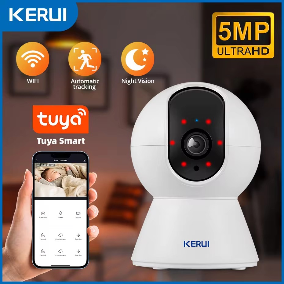 AI Auto-Tracking WiFi Security Camera with Color Night Vision 5MP Smart Indoor Surveillance Camera