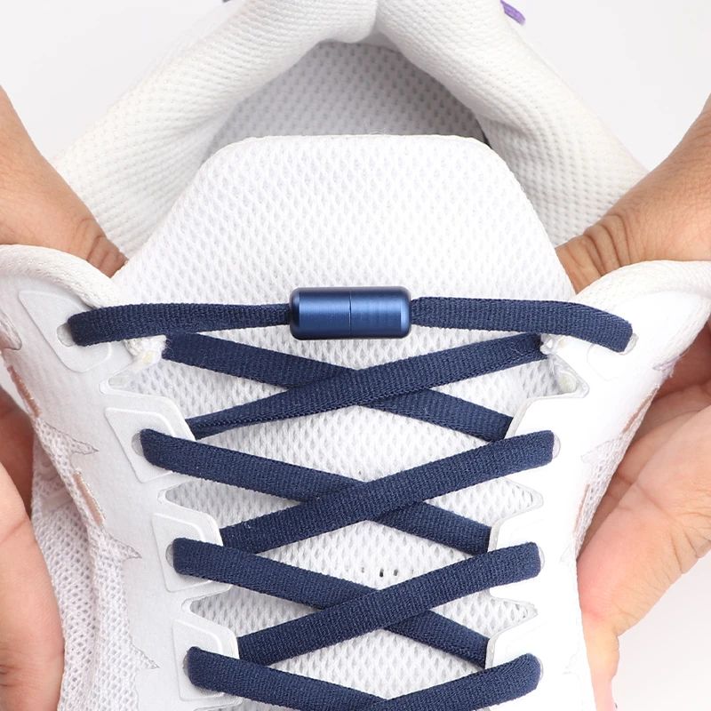 No-Tie Elastic Shoelaces with Metal Lock – Colorful Round Sneakers Laces for Kids & Adults, Sports Shoes
