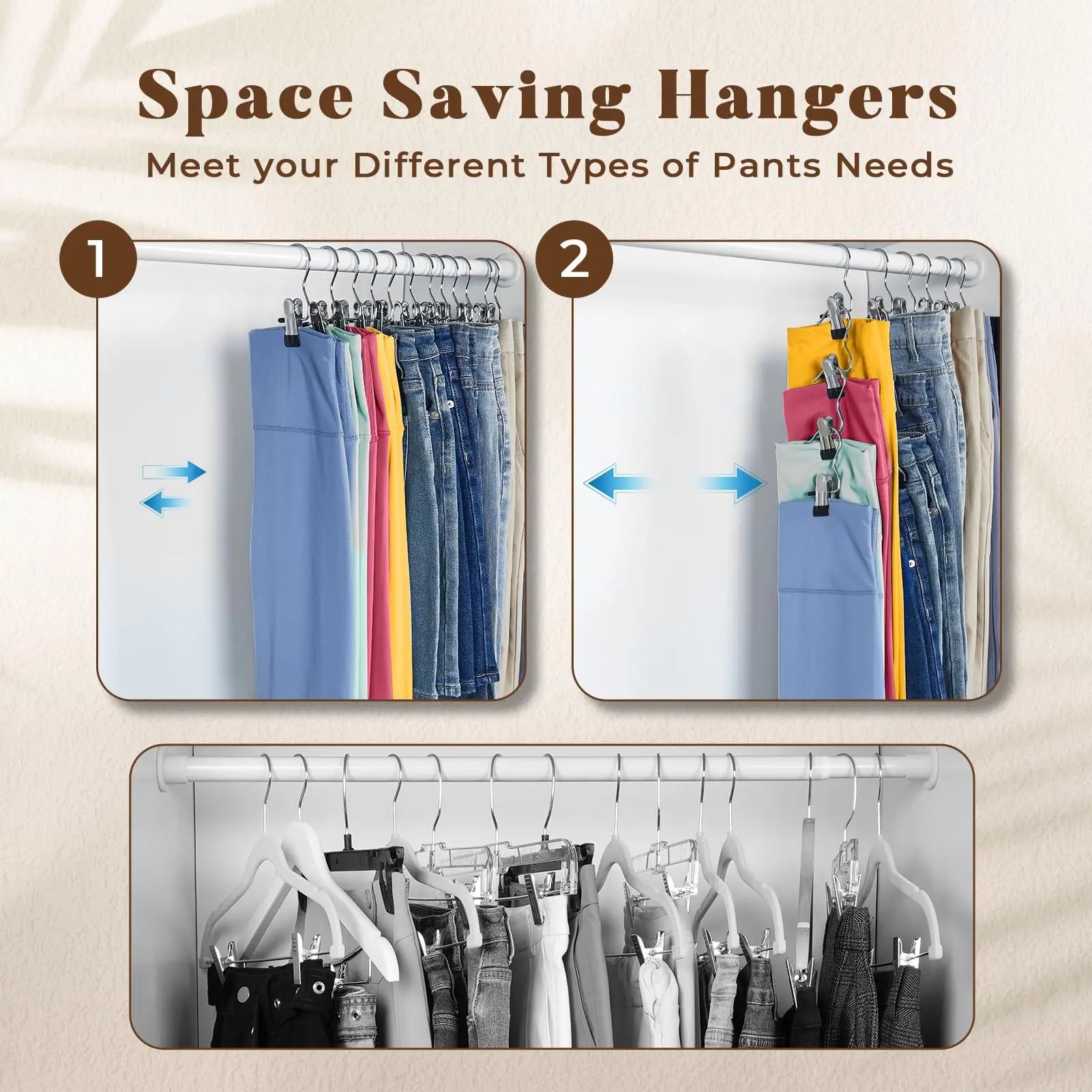 Durable Stainless Steel Clothespins with Hook, Laundry Organizer Hanging Clips for Home, Travel & Closet Clothes