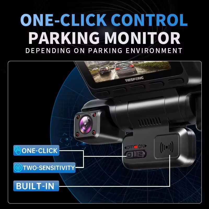 4CH 360 Degree 4K Car Dash Cam with Night Vision and Parking Mode