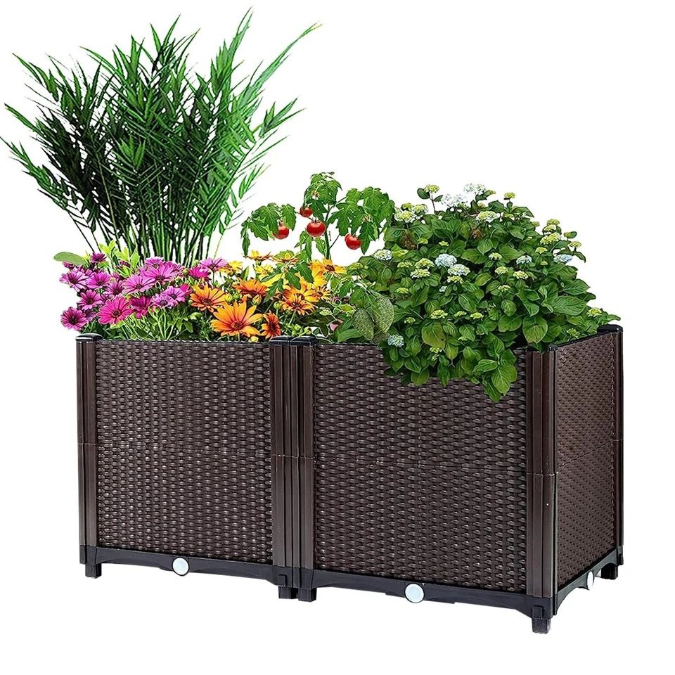 Elevated Planter Bin, Raised Garden Bed Box for Patio, Balcony, Garden, Plant Growth Box for Fresh Vegetables and Herbs