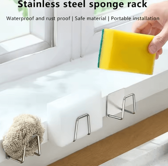 Stainless Steel Adhesive Wall Hooks No Drill Bathroom Towel Hooks Heavy Duty Waterproof Hanging Hooks