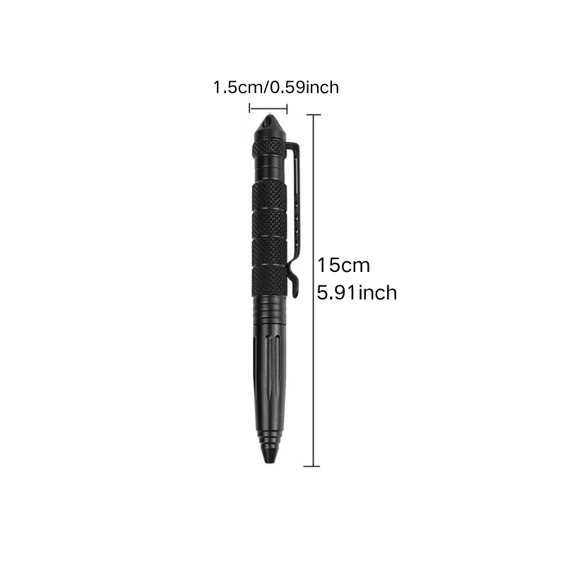 Multifunctional Tactical Pen Self-Defense, Emergency Tool, Glass Breaker, and Tungsten Steel Writing Pen.
