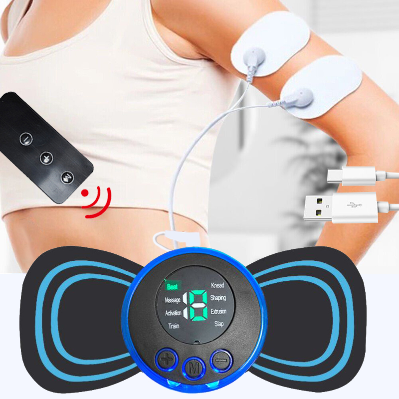 Portable Electric Intelligent Mini Neck Massager Patch for Back and Shoulder - Relaxing Massage with Pad and Remote