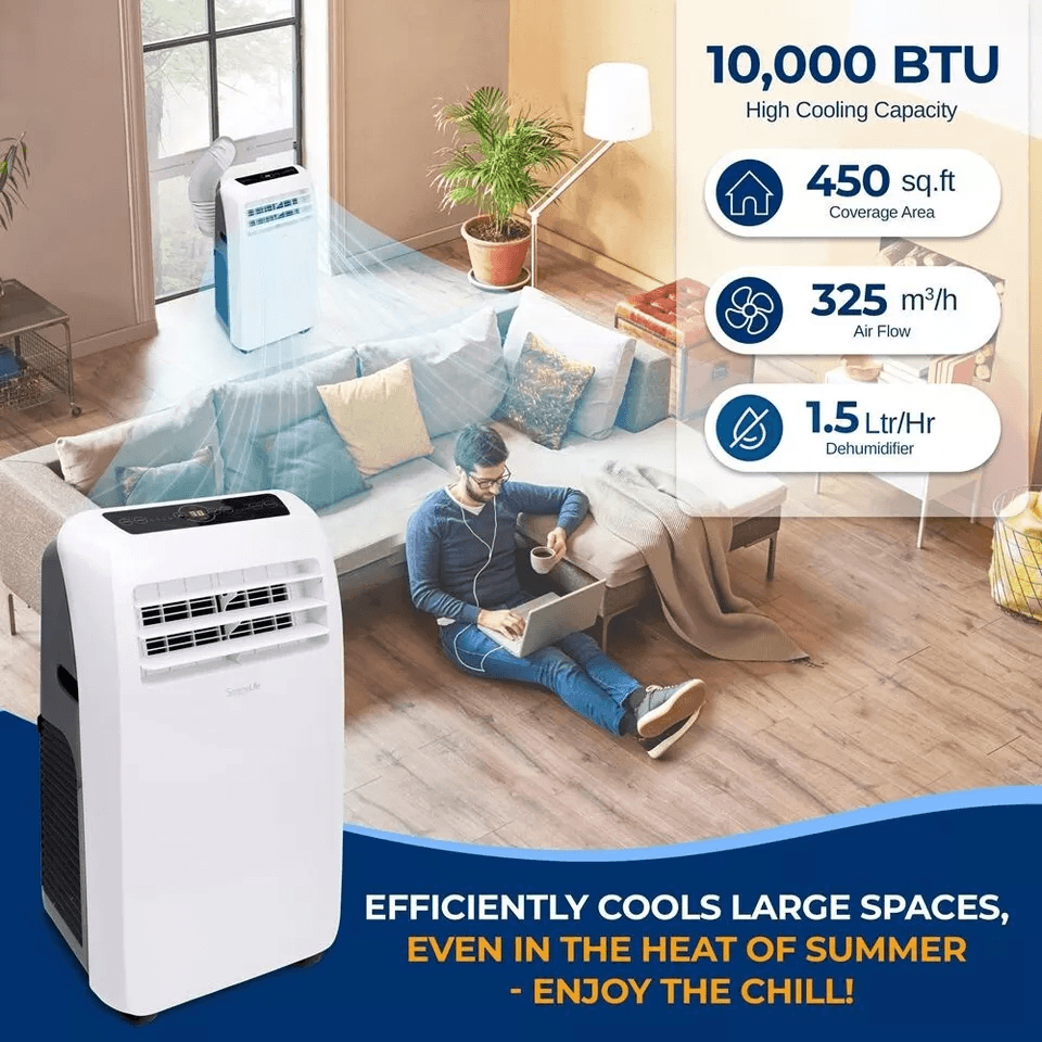 Portable AC with Heating, Dehumidifier & Fan, Remote Controlled Air Conditioner