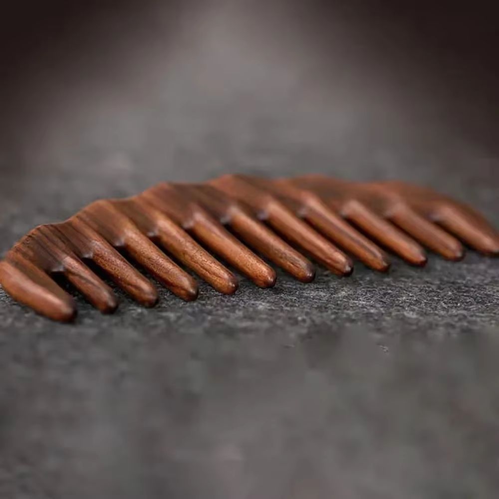 Natural Sandalwood Wide Tooth Comb Anti Static Wooden Detangling Comb Scalp Massage Hair Care Tool