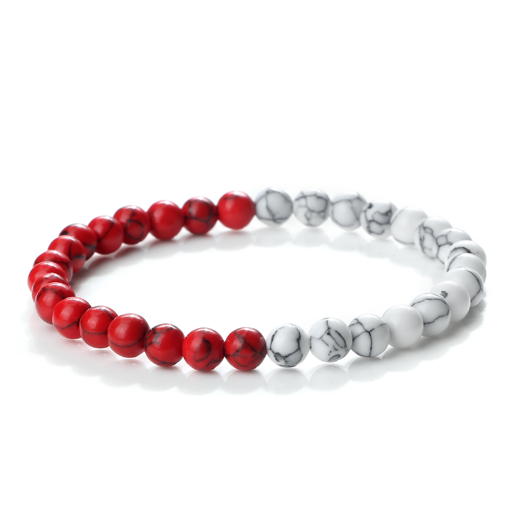 Classic Natural Stone Palestine Flag Bracelet, Men Women National Flag Beads Bracelet, Christmas Prayer Beads Jewelry