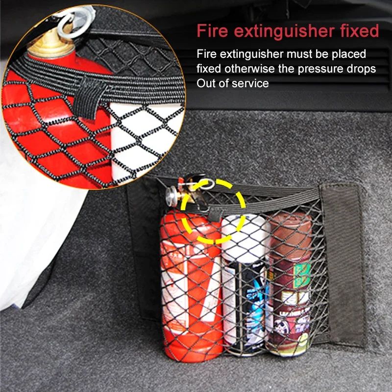 Universal Car Trunk Organizer Mesh Net – Elastic Seat Back Storage Pocket