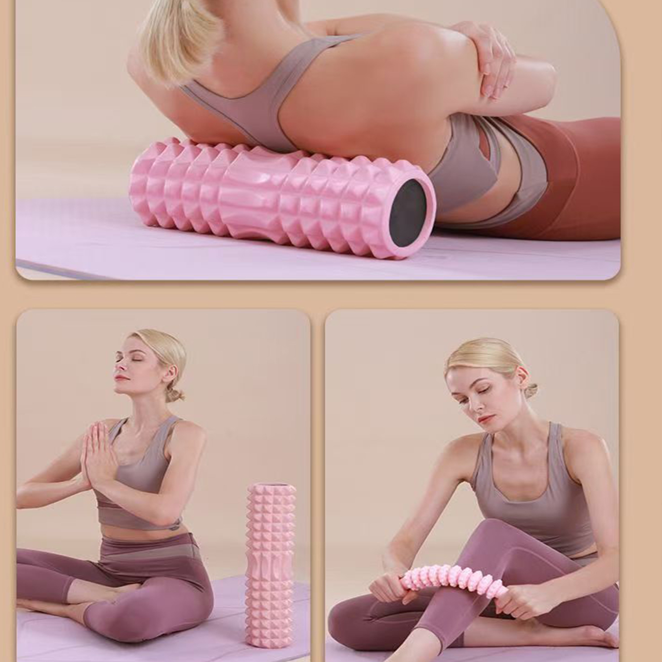 Yoga Foam Roller Muscle Massage Block Pilates Tools Fitness Foam Roller Set Gym Yoga Brick Exercise Equipment Column
